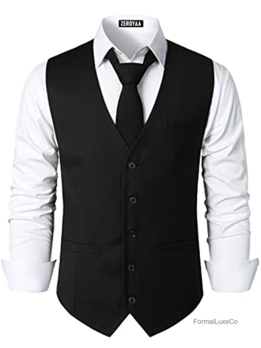 ZEROYAA Men's Urban Design Business Formal Dress Vest